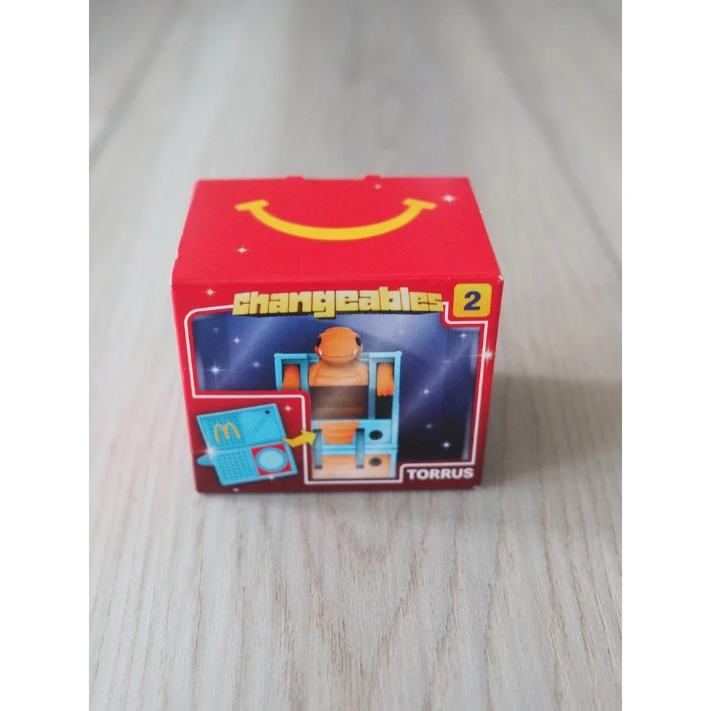 New McDonalds Changeables 2 Torrus Orange Blue Happy Meal Toy Robot Dinosaur